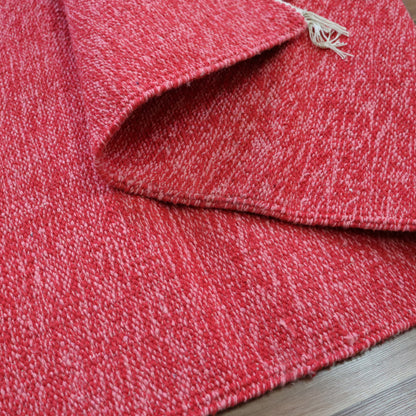 Cotton Handloom Woven Yoga Mat - Dark Red