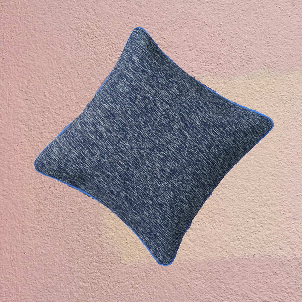 Cotton Biro Blue Dhurrie Cushion Cover