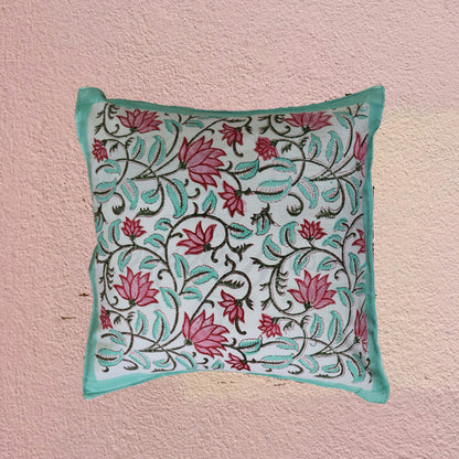 Cotton Reva Block Printed Cushion Cover