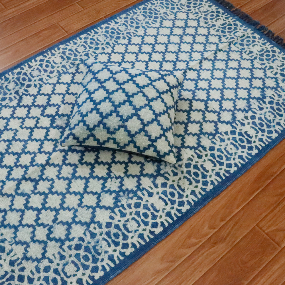 Aradhya Indigo Cushion Cover - 16x16 Inches