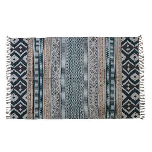 Arnav Cotton Block Printed Dhurrie