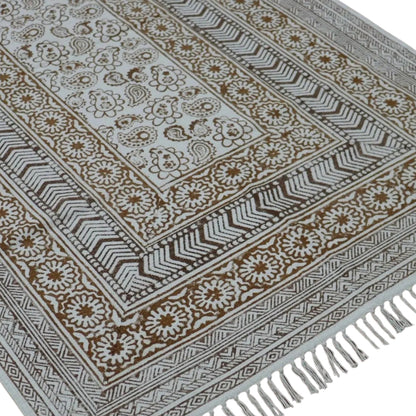 Kayan Block Printed Cotton Dhurrie