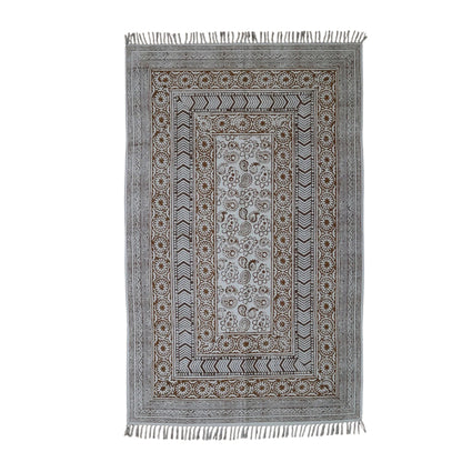Kayan Block Printed Cotton Dhurrie