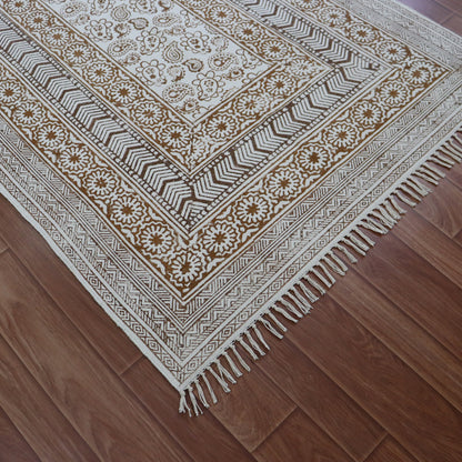 Kayan Block Printed Cotton Dhurrie