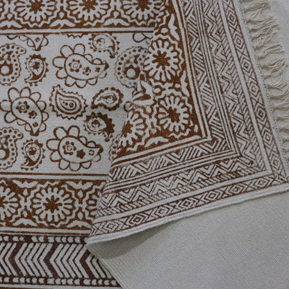 Kayan Block Printed Cotton Dhurrie