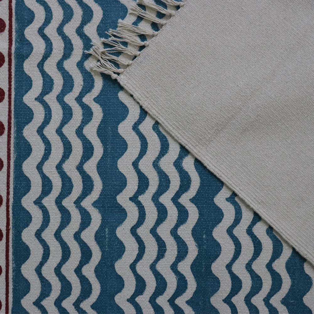 Jhil Block Printed Cotton Dhurrie