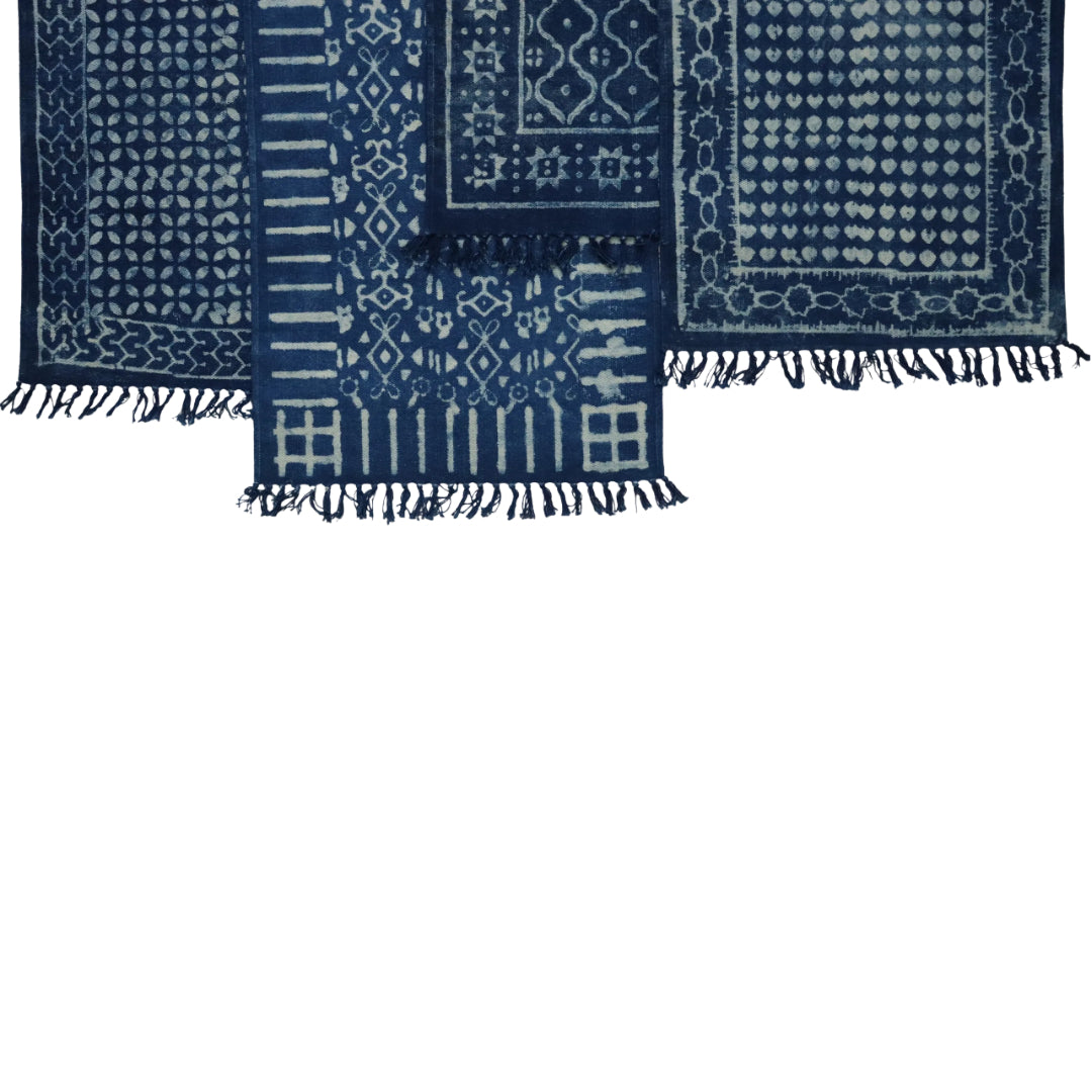 Cotton Woven Indigo Printed Doormats-1