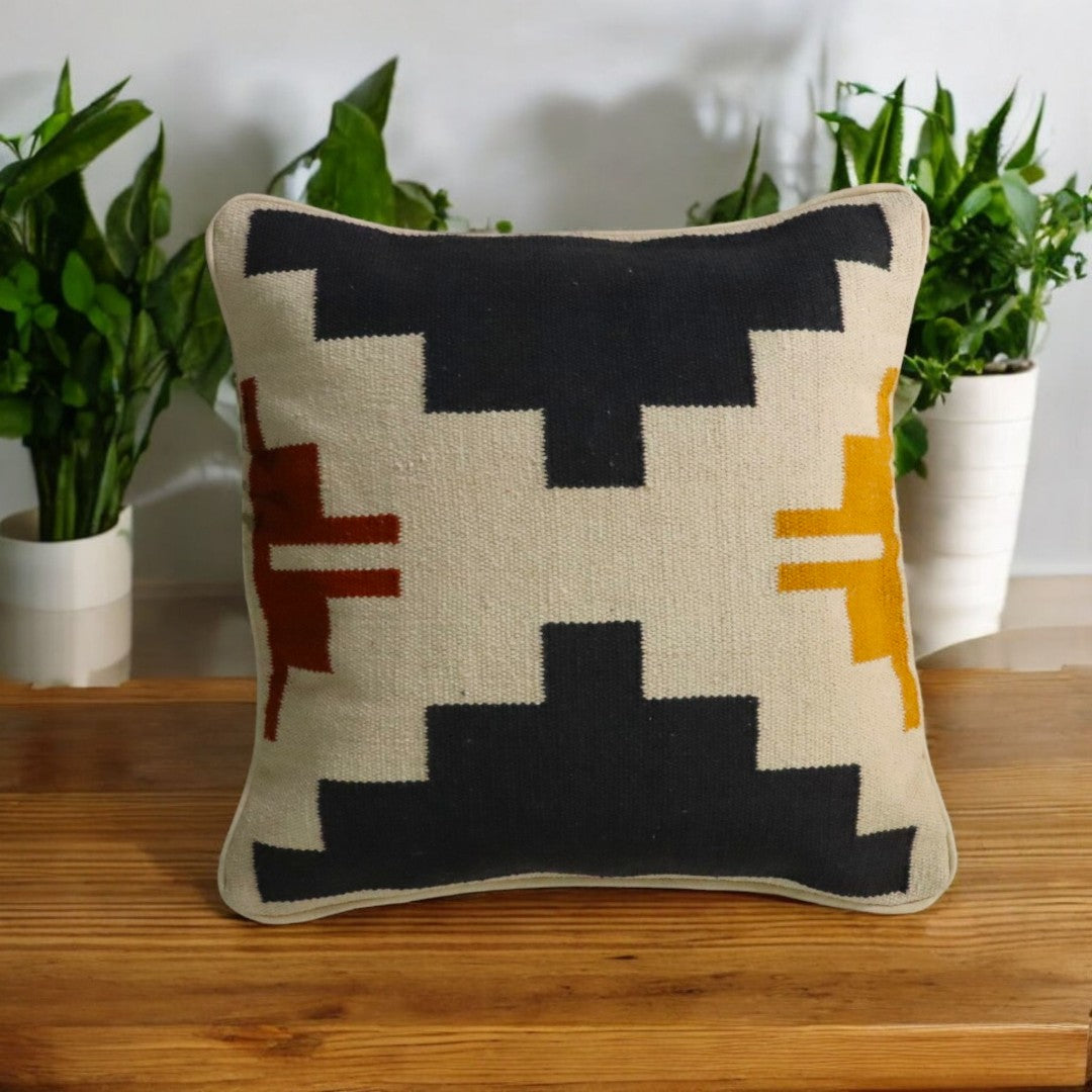 Cotton Dhurrie Cushion Cover 12(16x16 Inches)