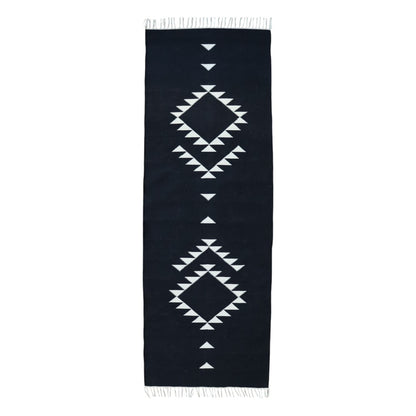 Black Diamond Dhurrie Runner 2x6 Feet.