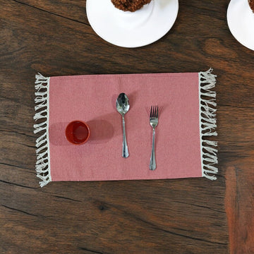 Cotton Peach Table Mat Set of 4