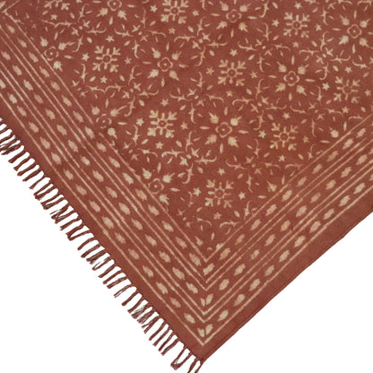 Cotton Woven Indigo Heya Dabu Block printed Dhurrie