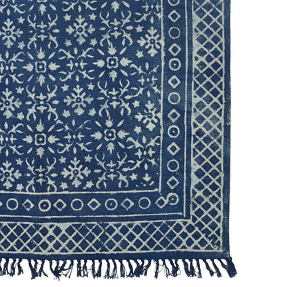 Anya Dabu Indigo Printed Cotton Dhurrie