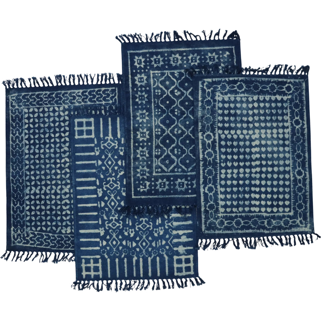 Cotton Woven Indigo Printed Doormats-1