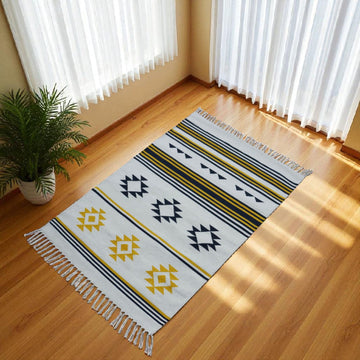 Woven Stars Cotton Dhurrie