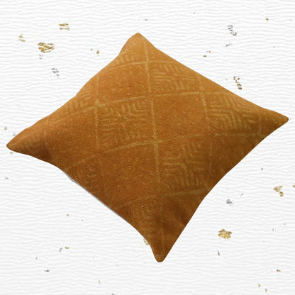Cotton Dabu Printed Ocra Cushion Covers