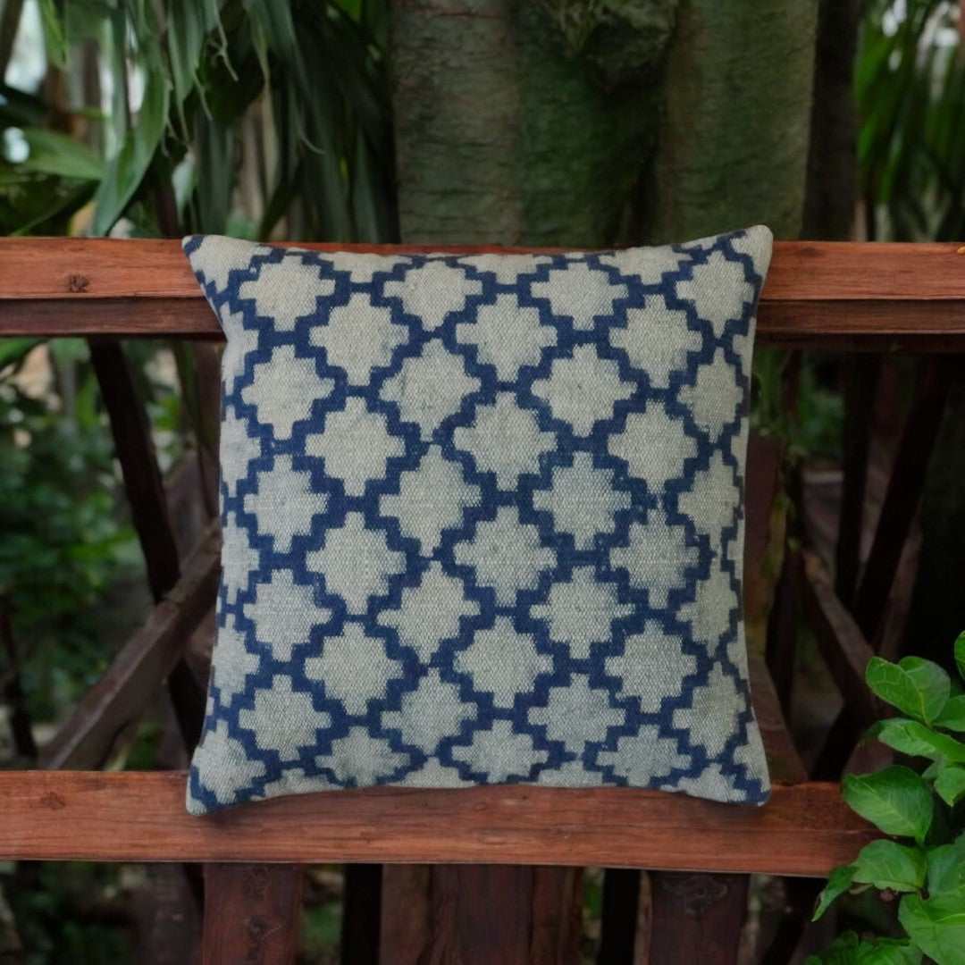Aradhya Indigo Cushion Cover - 16x16 Inches
