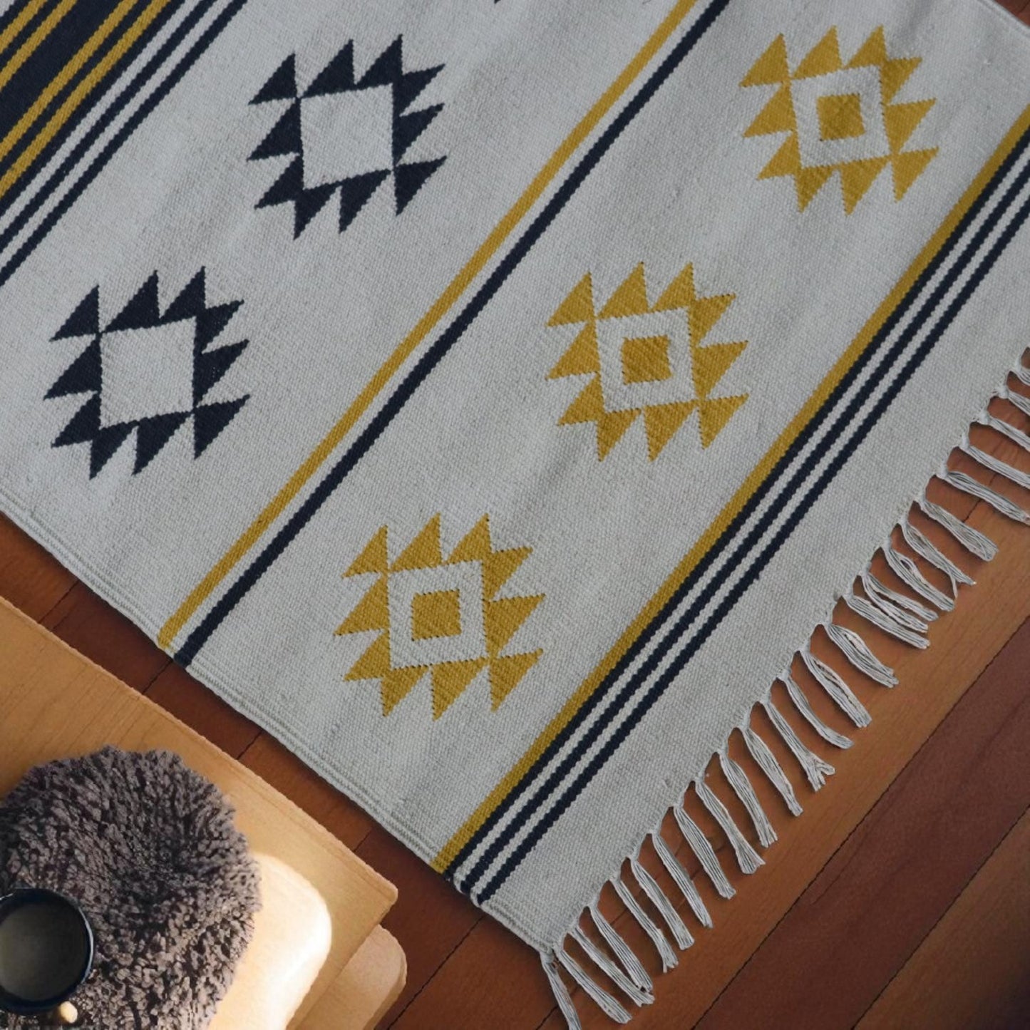 Woven Stars Cotton Dhurrie