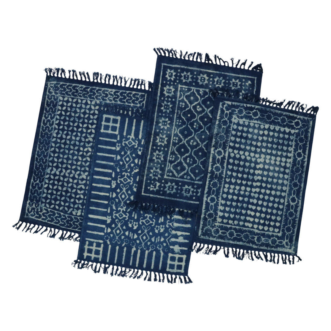 Cotton Woven Indigo Printed Doormats-1