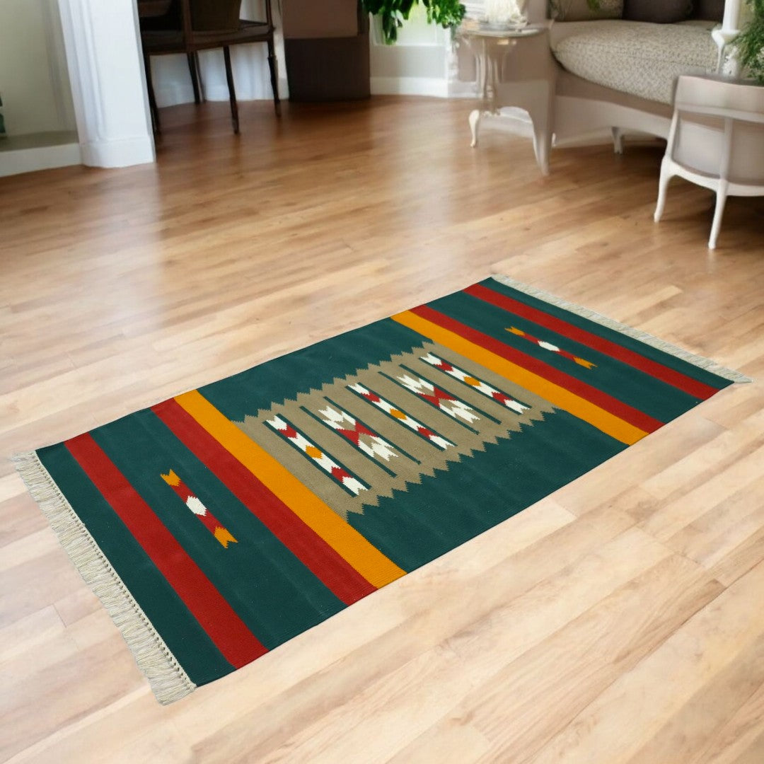 Arohi Cotton woven Dhurrie