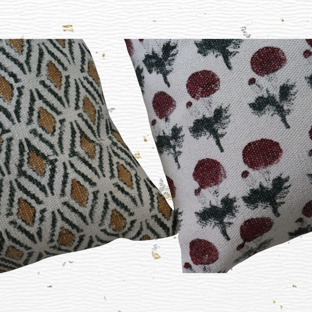 Cotton Block Printed Nitya Cushion Cover