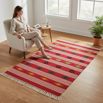 Cotton Woven Reena Warangal Dhurrie