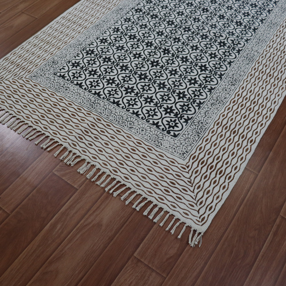 Kamal Cotton Block Printed Dhurrie