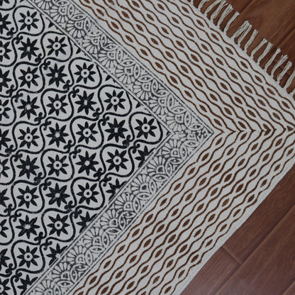 Kamal Cotton Block Printed Dhurrie