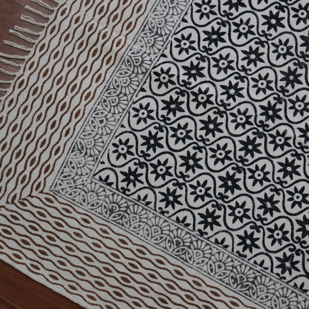 Kamal Cotton Block Printed Dhurrie