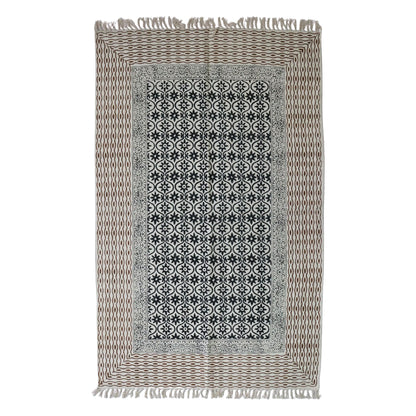 Kamal Cotton Block Printed Dhurrie