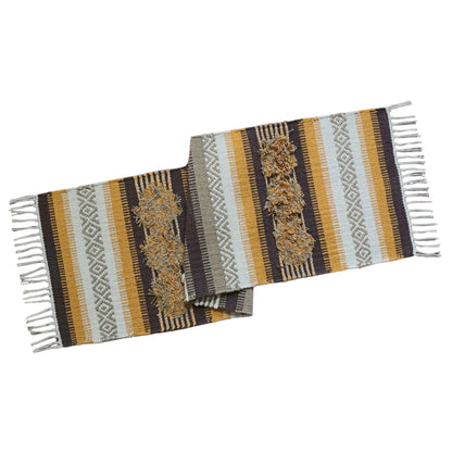 Cotton Boho Woven Dhurrie Table Runner-2