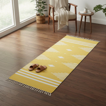Yellow Dhurrie Runner