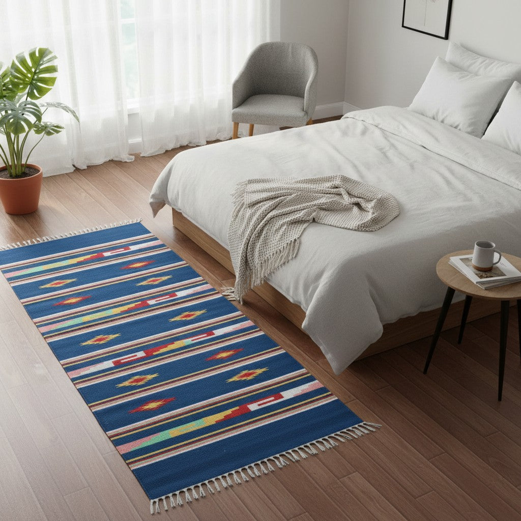 Peacock Blue Multi Color Runner