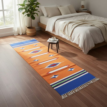 Orange Color Dhurrie Runner