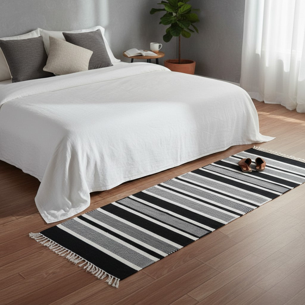 Black & White Dhurrie Runner