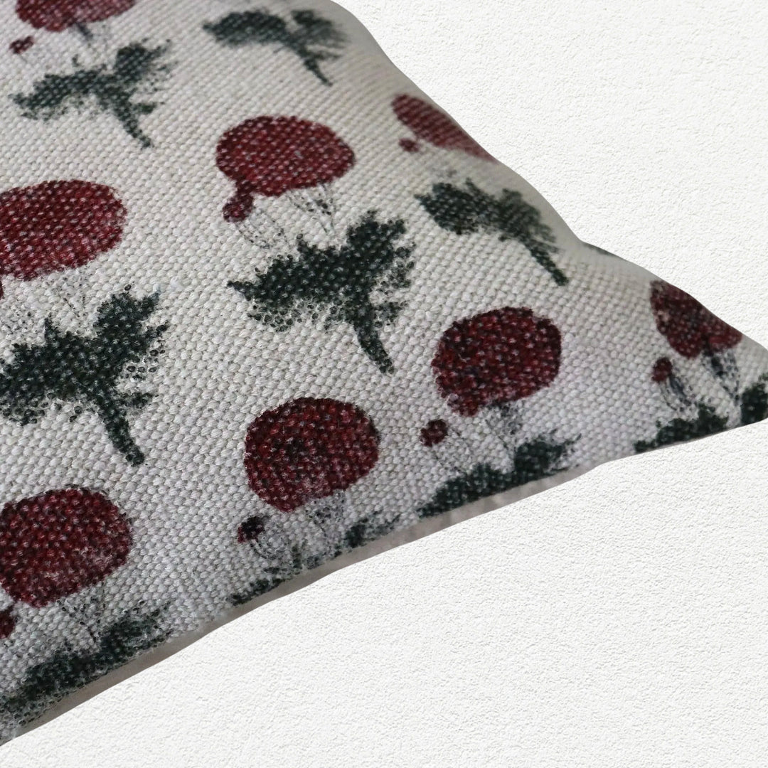 Cotton Block Printed Phool Cushion Cover