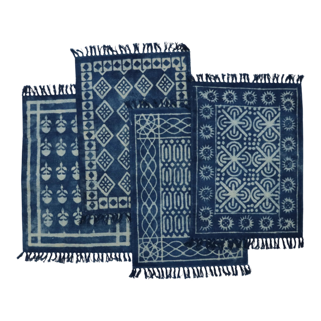 Cotton Woven Indigo Printed Doormats-3