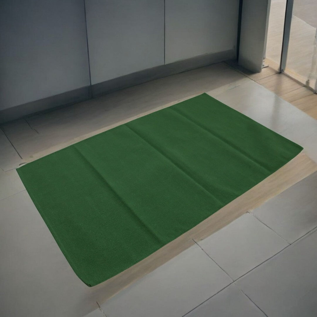 Cotton Woven Dana Forest Green Dhurrie