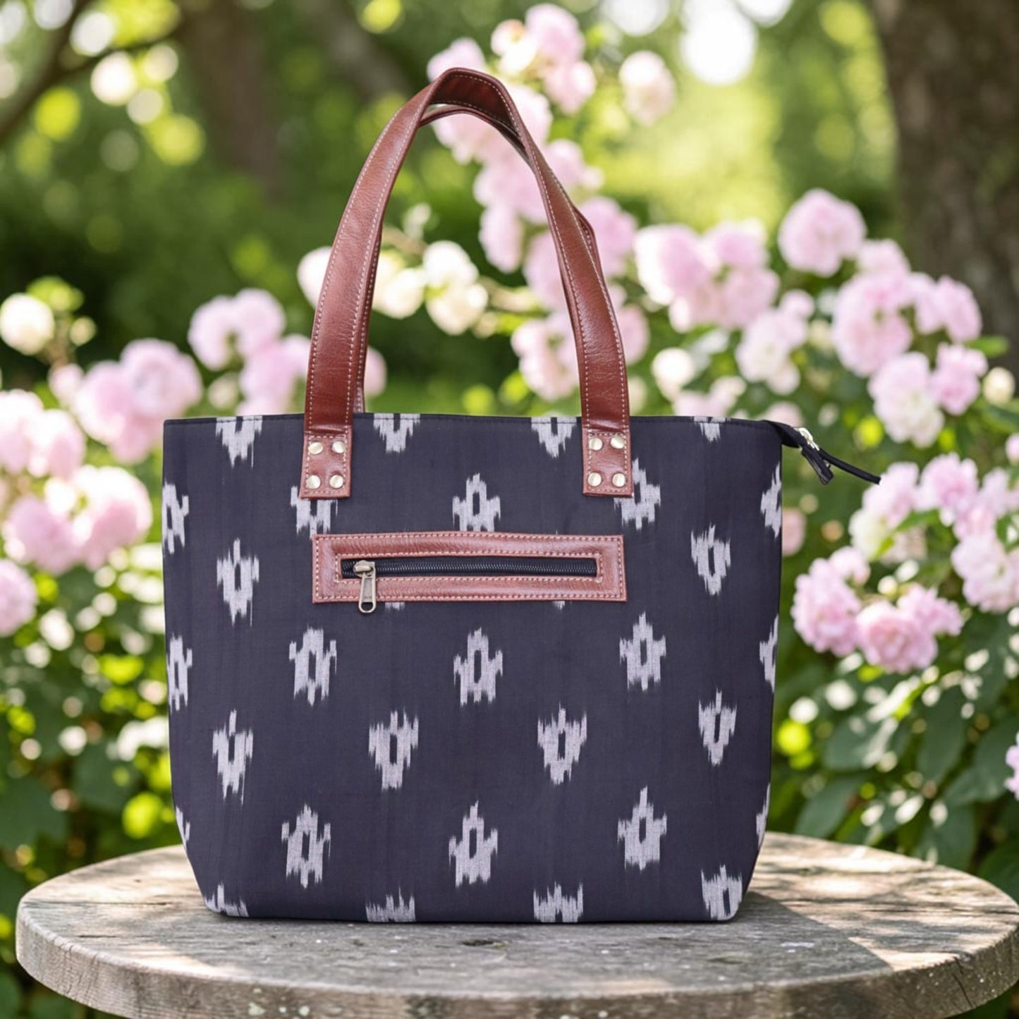 Black Ikkat Tote Bag