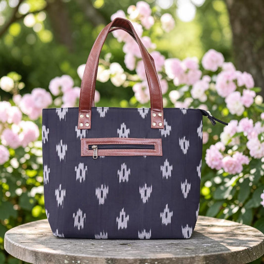 Black Ikkat Tote Bag