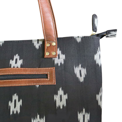 Black Ikkat Tote Bag