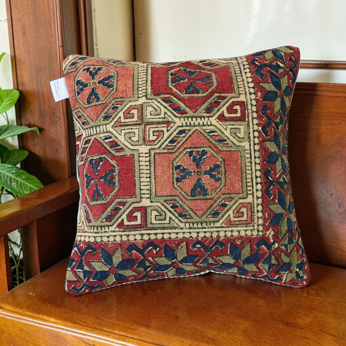 Kalamkari Vajra Dhurrie Cushion Cover