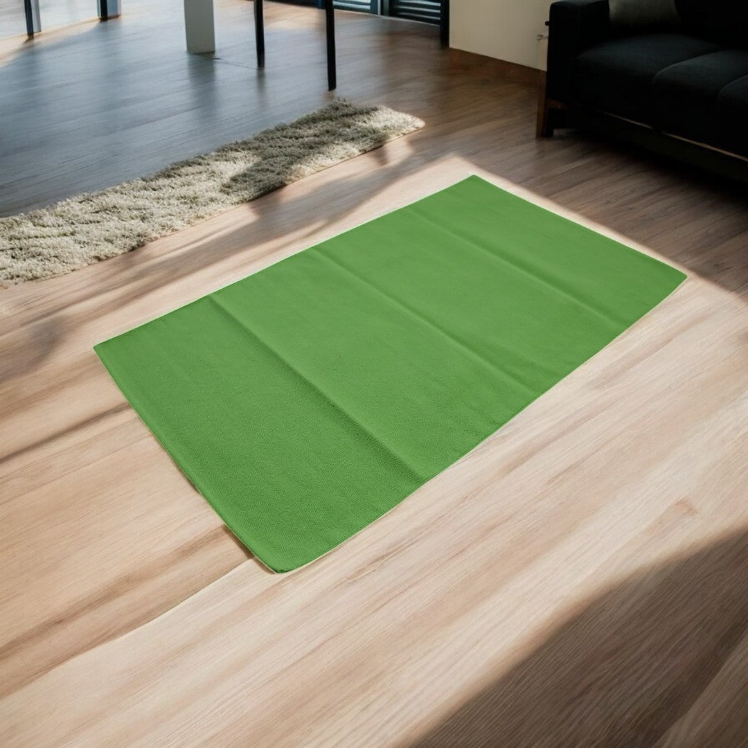 Cotton Woven Plain Apple Geen Dana Dhurrie