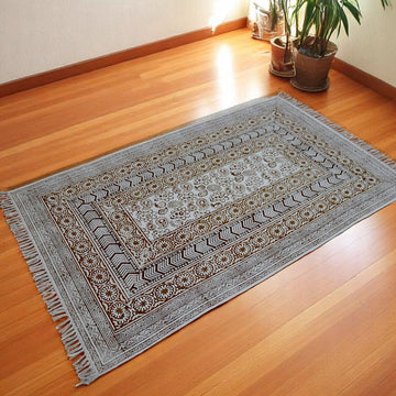 Kayan Block Printed Cotton Dhurrie