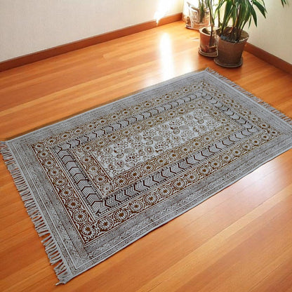 Kayan Block Printed Cotton Dhurrie