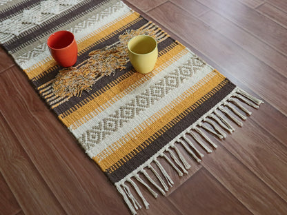 Cotton Boho Woven Dhurrie Table Runner-2