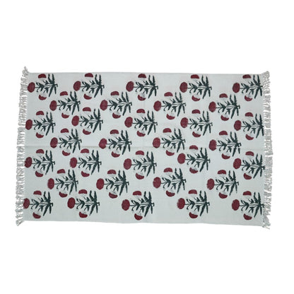 Mari-Gold block Printed Cotton Dhurrie