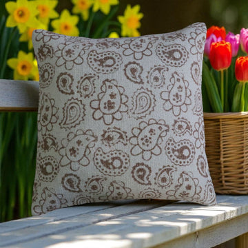 Paiseley Block Printed Dhurrie Cushion Cover