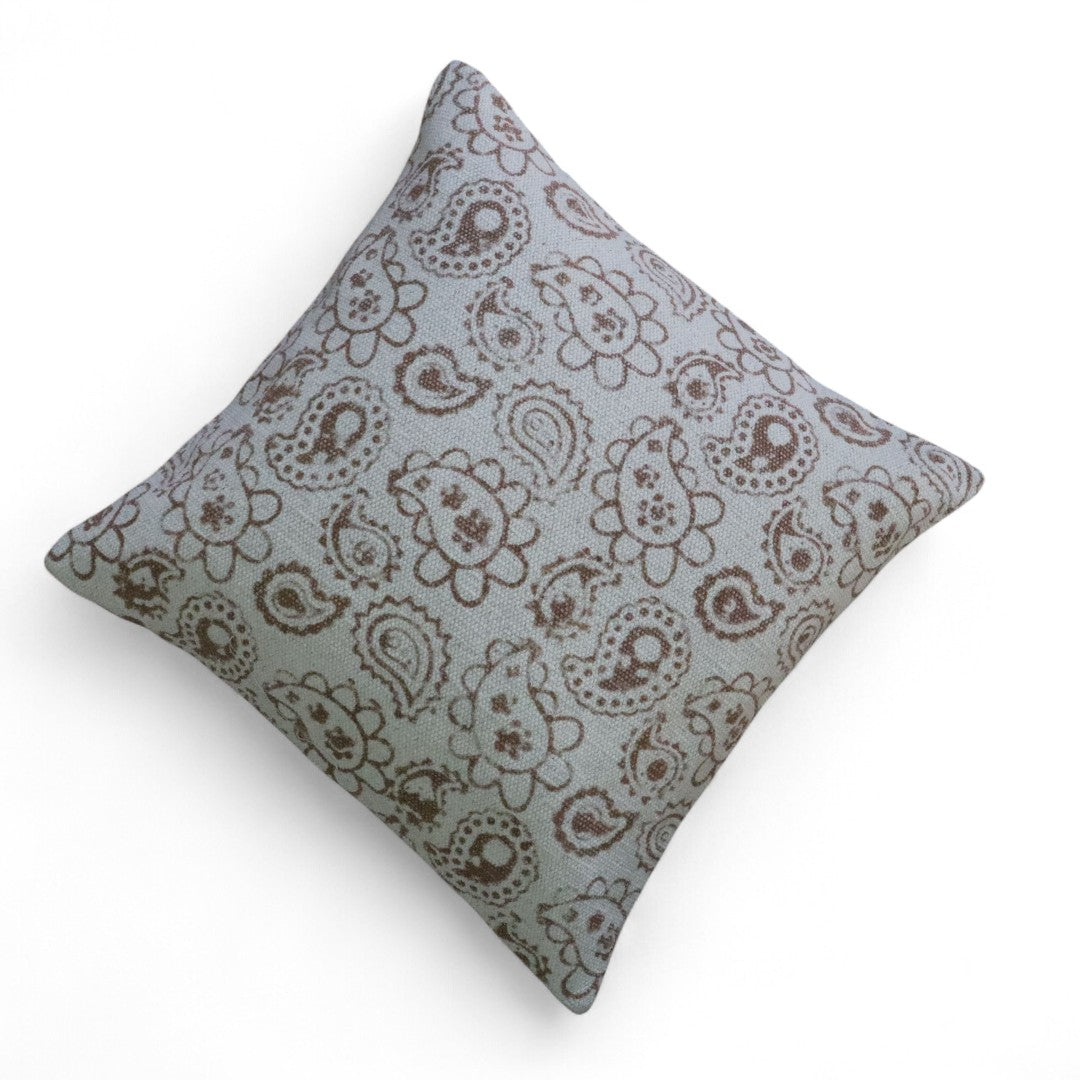 Paiseley Block Printed Dhurrie Cushion Cover