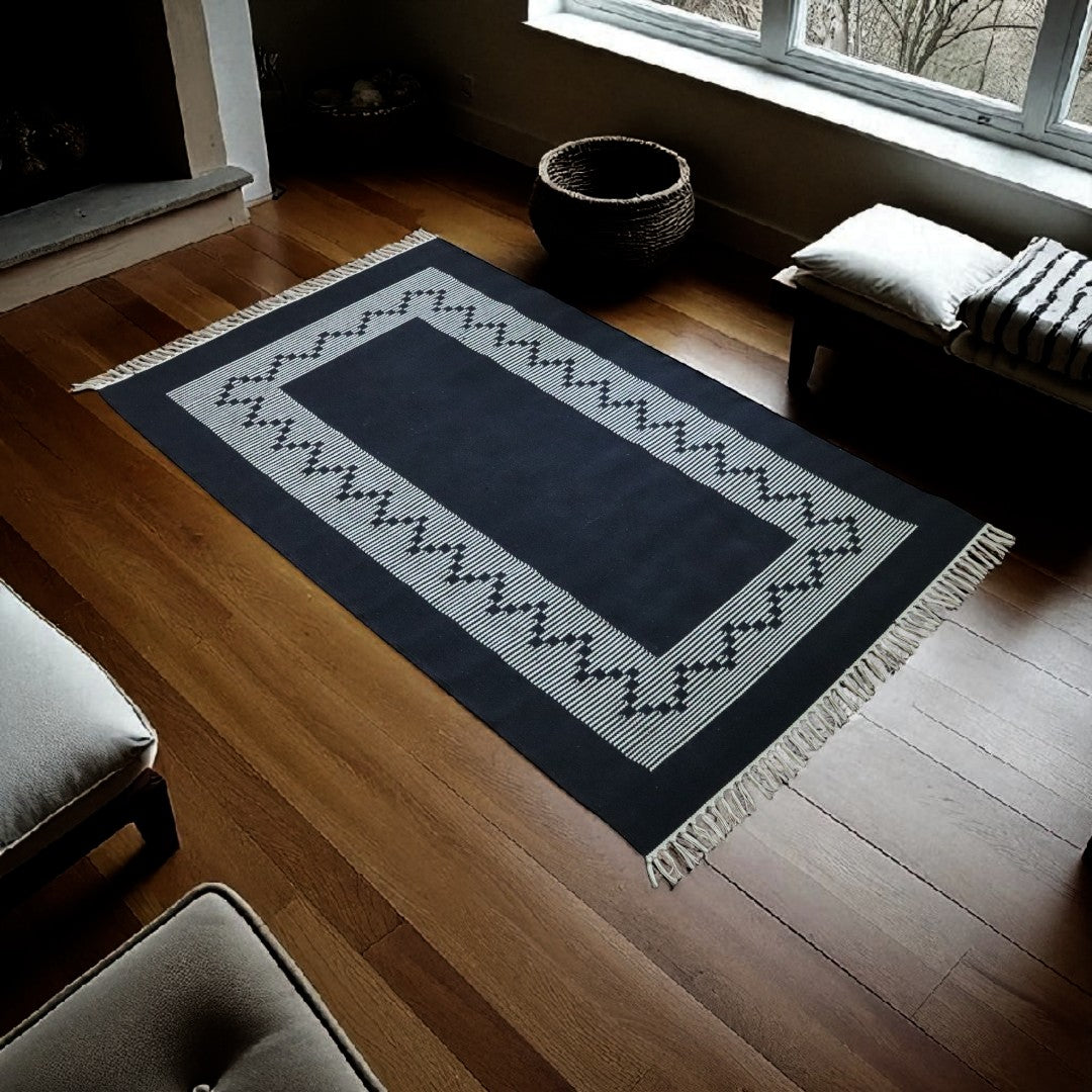 Black & White Seema Dhurrie