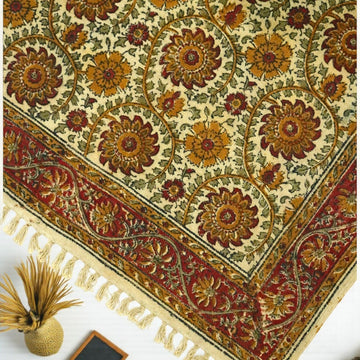 Ocra Sree Kalamkari Cotton Dhurrie